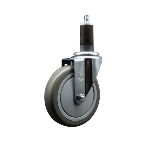 Service Caster 5'' SS Gray Poly Wheel Swivel 1-1/4'' Expanding Stem Caster SCC-SSEX20S514-PPUB-114